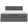 vidaXL Otomanski krevet s madracem i LED tamnosivi 140x190 cm tkanine