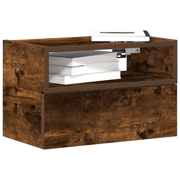 vidaXL Zidni noćni ormarić dimljeni hrast 45x26x28,5 cm