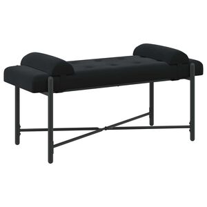 vidaXL Klupa s gumbima i jastučićima Crna 110 x 40 x 46 cm Bar&scaron;un