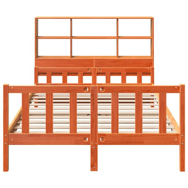 vidaXL Krevet s regalom za knjige bez madraca 160x200 cm masivno drvo