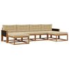 vidaXL Set vanjskih sofa 6 kom. Prirodna i bež