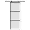 vidaXL Klizna vrata s priborom 76 x 205 cm kaljeno staklo i aluminij