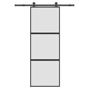 vidaXL Klizna vrata s priborom 76 x 205 cm kaljeno staklo i aluminij