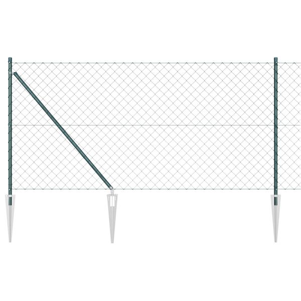 vidaXL Stup za ogradu Zelena 25 x 1 m (mreža 40 x 40 mm) Čelik i PVC