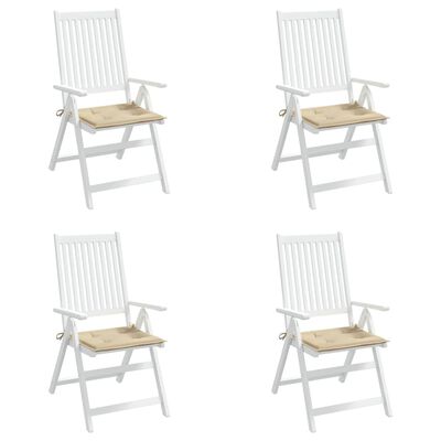 vidaXL Jastuci za vrtne stolice 4 kom bež 40 x 40 x 3 cm od tkanine