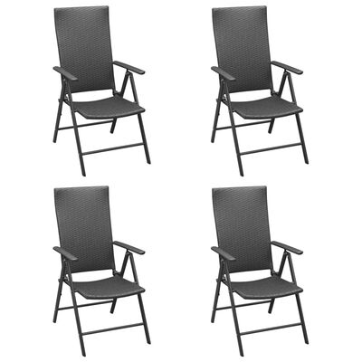 vidaXL Vrtne stolice 4 kom od poliratana crne