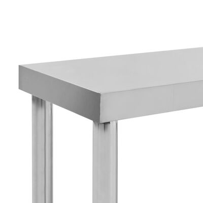 vidaXL Polica za radni stol 120 x 30 x 35 cm od nehrđajućeg čelika