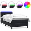 vidaXL Box Spring krevet s madracem i LED crni 100x220 cm samt