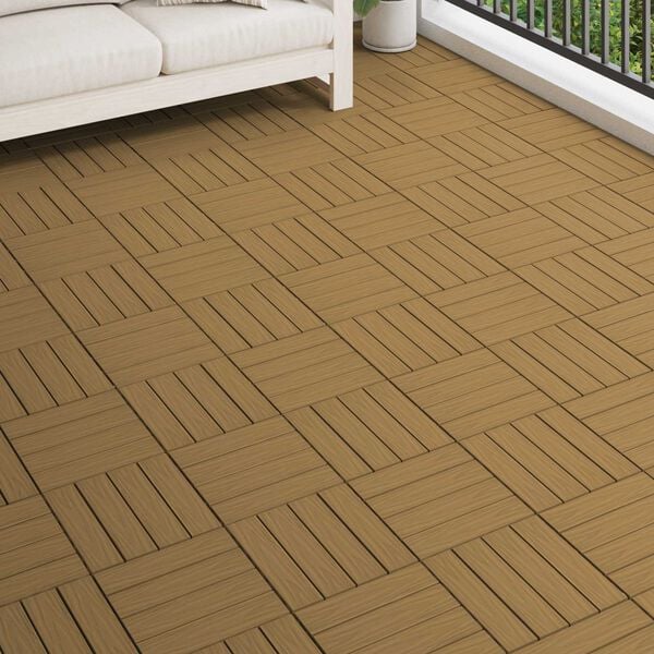 vidaXL Pločice za decking 3D Dizajn 11 pcs Tikovina 30 x 30 cm