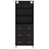 vidaXL Highboard Crni hrast 69,5 x 34 x 180 cm Konstruirano drvo