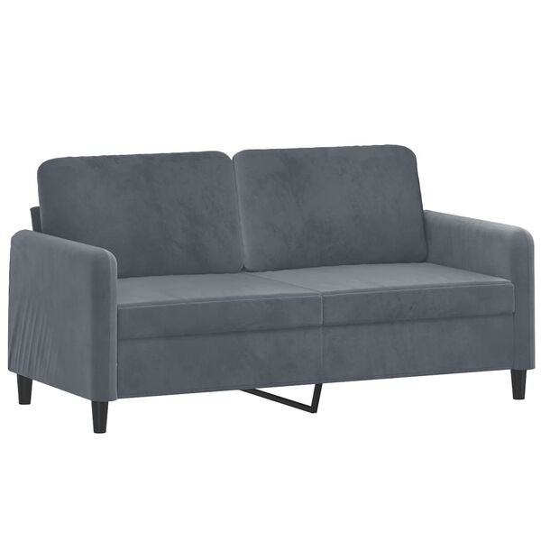 vidaXL 3-dijelni set sofa s jastucima tamnosivi baršunasti