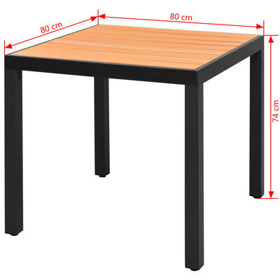 vidaXL Vrtni stol smeđi 80 x 80 x 74 cm aluminijum i WPC
