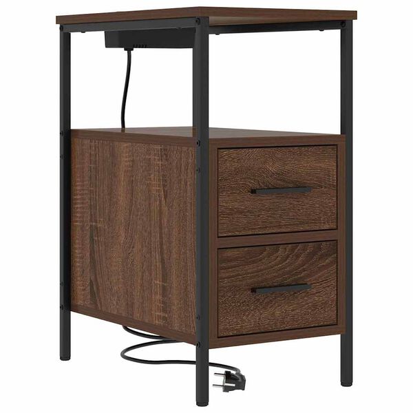 vidaXL Noćni ormar Smeđi hrast 30 x 48 x 61 cm Konstruirano drvo