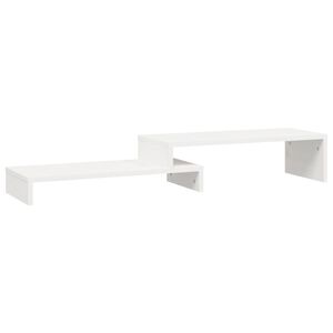 vidaXL Stalak za monitor bijeli (52-101) x 22 x 14 cm masivna borovina