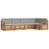 vidaXL Set vanjskih sofa s jastukom 5 pcs Prirodna i svijetlo siva