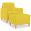 vidaXL Fotelja s tabureom svjetložuta 60 cm od tkanine