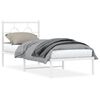 vidaXL Metalni okvir krevet bez madraca s uzglavljem bijeli 75x190 cm