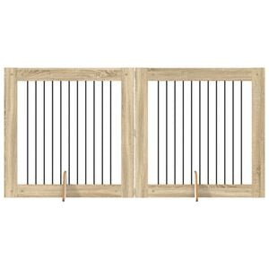 vidaXL Vrata za pse s postoljem 2 pcs Hrast sonoma 100 x 100 cm