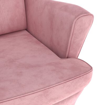 vidaXL Fotelja od baršuna ružičasta
