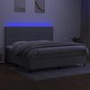 vidaXL Krevet box spring s madracem LED svjetlosivi 200x200 cm tkanina