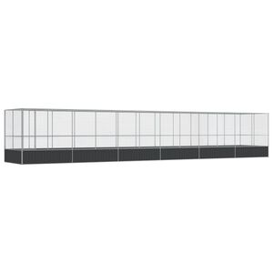 vidaXL Kavez za ptice s produžetkom srebrni 1246x207x212 cm čelični