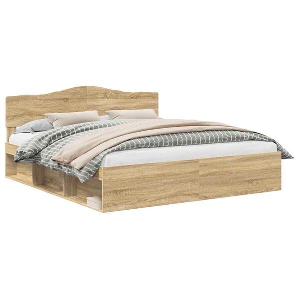 vidaXL Krevetna konstrukcija Sonoma 180 x 200 cm Čvrsto borovo drvo