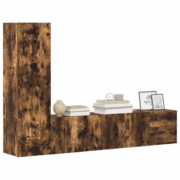 vidaXL 3-dijelni set TV ormarića boja dimljenog hrasta drveni