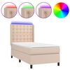 vidaXL Krevet box spring madrac LED cappuccino 90x190cm umjetna koža