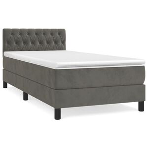 vidaXL Box spring krevet s madracem tamnosivi 90x200 cm bar&scaron;unasti