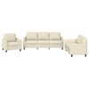 vidaXL 3-dijelni set sofa s jastucima krem od umjetne kože