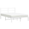 vidaXL Metalni okvir za krevet s uzglavljem bijeli 140 x 190 cm