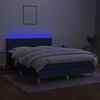 vidaXL Krevet box spring s madracem LED plavi 140x200 cm od tkanine