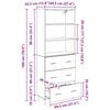 vidaXL Highboard s ladicama Umjetnički hrast 69,5 x 34 x 180 cm