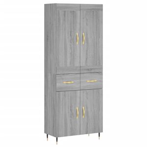 vidaXL Visoka komoda siva sonome 69,5x34x180 cm od konstruiranog drva
