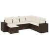 vidaXL 7-dijelni set vrtnih sofa od poliratana s jastucima smeđi