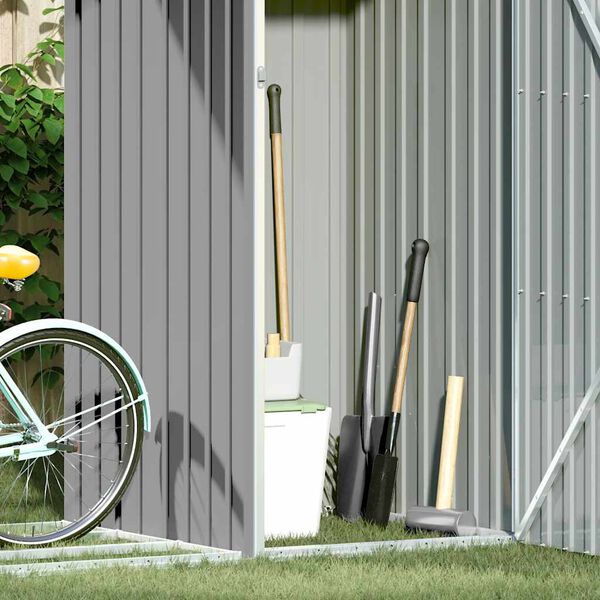 vidaXL Vrtno spremi&scaron;te za drva sivo 245 x 98 x 159 cm pocinčani čelik