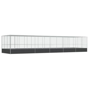 vidaXL Kavez za ptice s produžetkom srebrni 1139x307x212 cm čelični