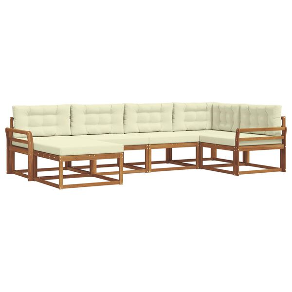 vidaXL Set vanjskih sofa s jastukom 6 pcs Prirodna i krem