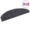 vidaXL Prostirke za stepenice, samoljepljive, 10 kom., 65x21x4 cm, tamno sive, poluokrugle, velike