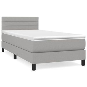 vidaXL Krevet s oprugama i madracem svjetlosivi 100x200 cm od tkanine