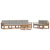 vidaXL Set vanjskih sofa s jastukom 7 pcs Prirodna i svijetlo siva