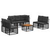 vidaXL Set vanjskih sofa 8 kom. Crna i tamno siva Poliester