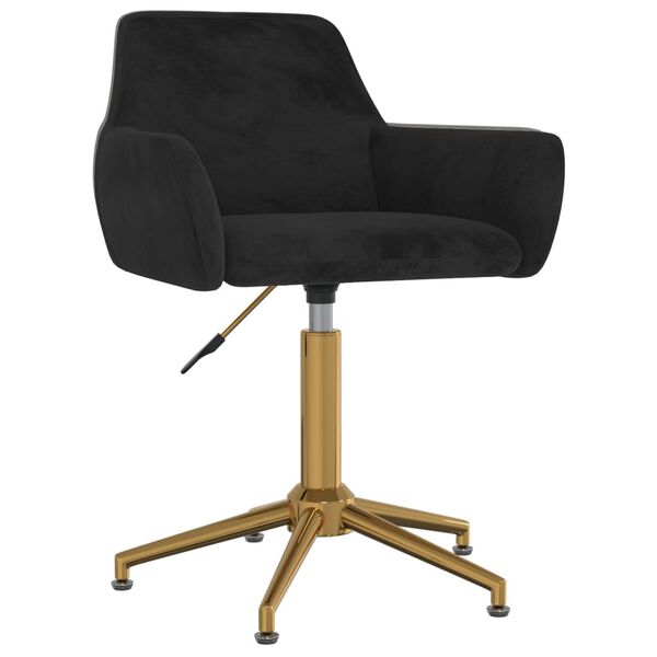 vidaXL Okretna blagovaonska stolica crna bar&scaron;unasta