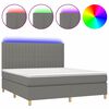 vidaXL Krevet box spring s madracem LED tamnosivi 180x200 cm tkanina