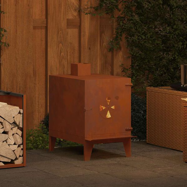 vidaXL &Scaron;tednjak za kampiranje 35x50x60 cm Corten čelik