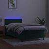 vidaXL Krevet box spring s madracem LED tamnozeleni 90x200 cm bar&scaron;un