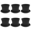 vidaXL Saksije za biljke 6 pcs Crna &Oslash; 12,5 x 10 cm Plastika