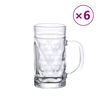 vidaXL Krigle za pivo s ručkom 6 kom 500 ml staklene