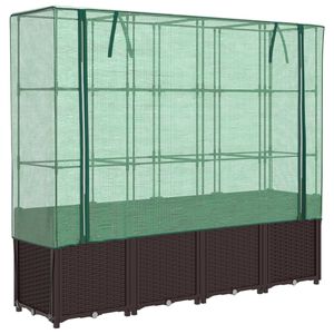 vidaXL Povi&scaron;ena gredica s pokrovom za staklenik 160 x 40 x 153 cm