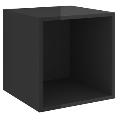 vidaXL 3-dijelni set TV ormarića visoki sjaj crni od iverice